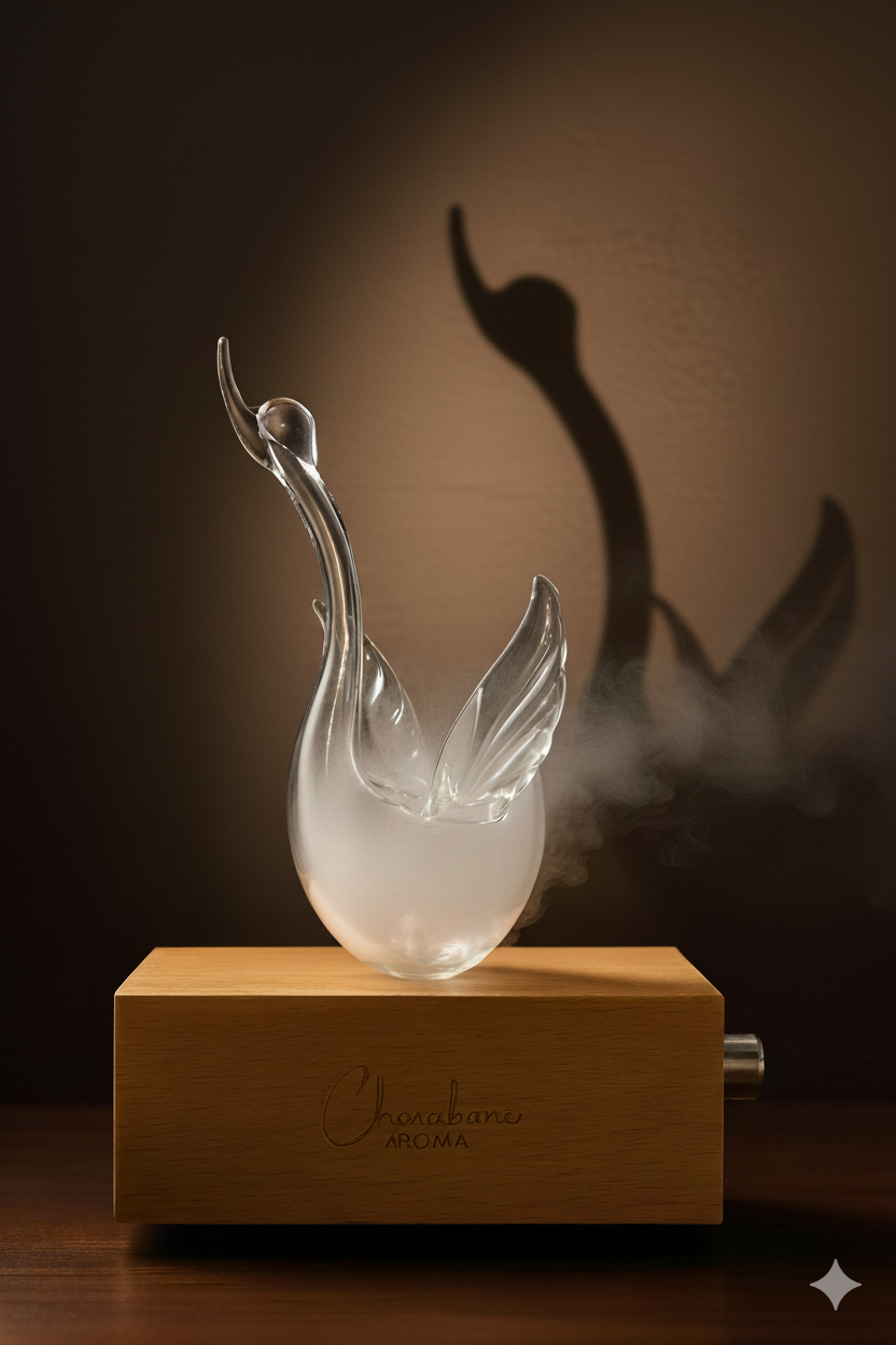 Crystal Swan Aroma Glass Bulb